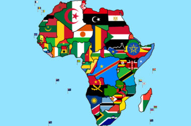 A map of Africa designed using the maps of many African countries