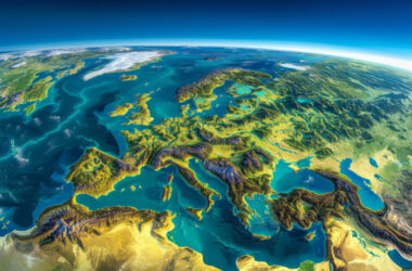 An image of Earth from space with Europe in view