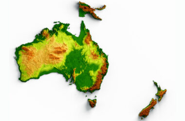 Relief map of Oceania